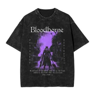 Bloodborne Hunter Dark Mineral Wash T-Shirt