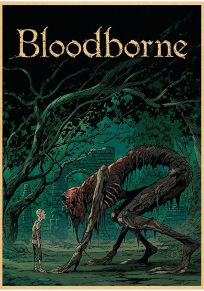 Bloodborne Hunter Forsaken Night Poster