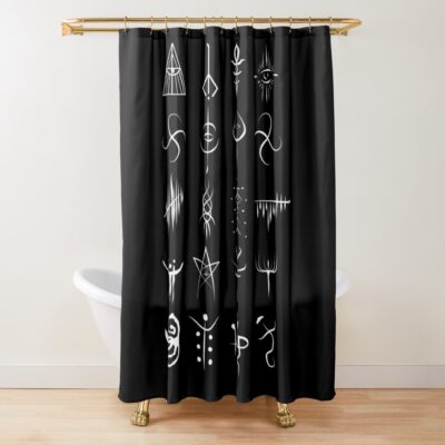 Bloodborne Caryll Runes Shower Curtain